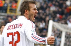 Дэвид Бекхэм [открыл счет своим голам за «Милан»]