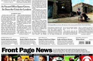 New York Times впервые разместила [рекламу на первой полосе]