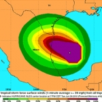 Ураган «Алекс» погнал нефтяное пятно к побережью Луизианы