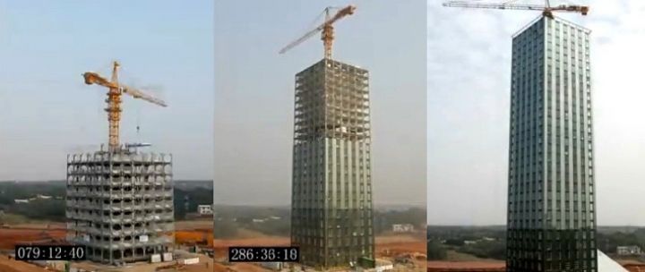 30-этажное здание в Китае было построено за 15 дней (ВИДЕО)