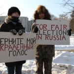 В Риге прошел пикет за честные выборы в России