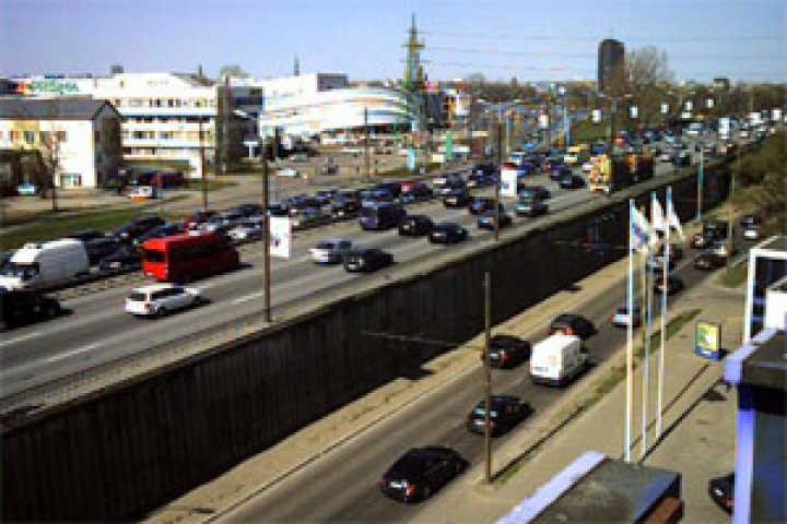 Пробки наблюдаются пока лишь в некоторых местах Риги