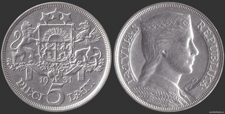 Банк Латвии выпустит серебряную 5-латовую монету