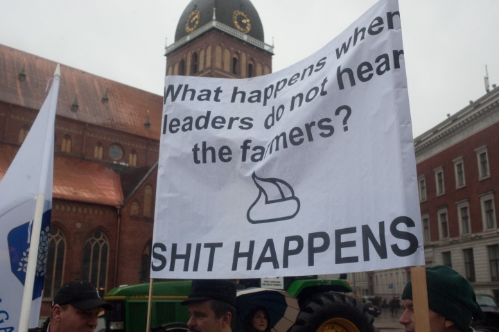 Балтийские крестьяне в Брюсселе привлекли внимание международных СМИ