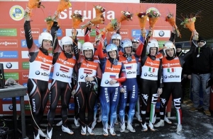 Латвийская команда завоевала серебро в чемпионате Европы по санному спорту