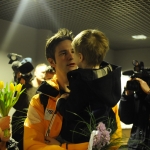 Олимпийская сборная Латвии по хоккею вернулась домой (ФОТО,ВИДЕО)