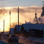 В Омске выпал черный снег