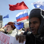 Латвийский нацбол Айо Бенес митингует за Януковича в Донецке (ВИДЕО)