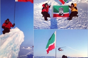 Над Северным полюсом поднят флаг Чечни (ФОТО)