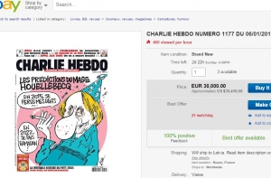 Последние выпуски Charlie Hebdo продаются на EBay  за баснословные деньги