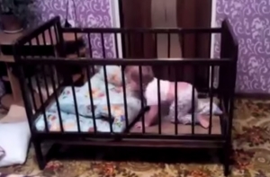 Маленький ребенок совершил дерзкий побег из кроватки (ВИДЕО)