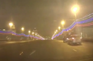 Опубликована запись видеорегистратора с места убийства Немцова (ВИДЕО)