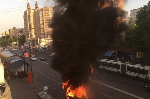 В Москве сгорел рейсовый автобус (ФОТО,ВИДЕО)