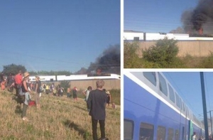 Во Франции загорелся скоростной поезд (ВИДЕО)