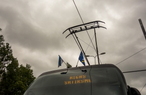 ЧП в центре Риги: обрыв контактной сети привел к пробкам