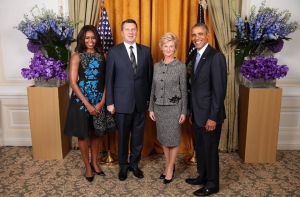 Вейонис с женой посетили прием Барака Обамы (ФОТО, ВИДЕО)