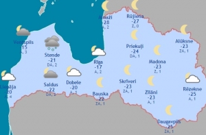 Мороз крепчает: воздух в Латвии остыл до -27 градусов