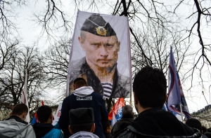 Акция протеста в Белграде: портреты Путина и антинатовская риторика (ФОТО, ВИДЕО)