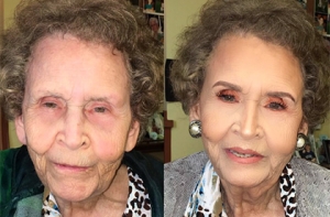 Американка преобразила 97-летнюю прабабушку с помощью макияжа