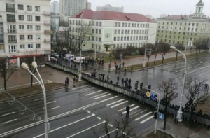 В ходе протестной акции в Минске  задержаны сотни человек
