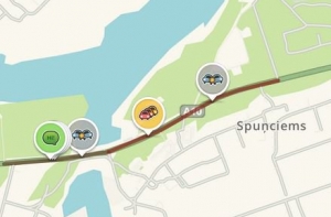 Полностью блокировано движение на шоссе Рига - Вентспилс