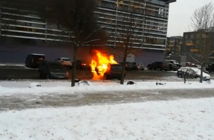 Сгорел автомобиль президента Латвийской федерации борьбы