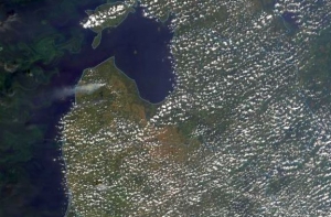 Дым от пожара под Талси виден на спутниковых снимках NASA