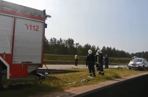 Тяжелая авария на Сигулдском шоссе: пострадали сотрудники Госполиции