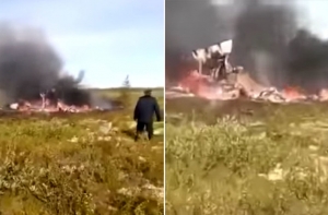 Опубликовано видео с места крушения Ми-8 в Красноярском крае
