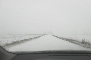 Латгале занесло снегом, увеличились риски ДТП на дорогах