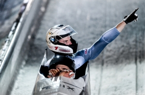 Экипаж Киберманиса завоевал серебро в заезде четверок Кубка мира по бобслею