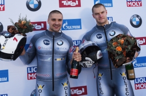 Латвийские бобслеисты завоевали медаль на этапе Кубка мира