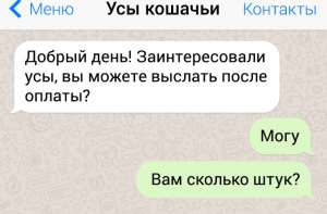 Мужик решил продать  кошачьи усы. Его переписку с покупателем читает весь интернет со слезами
