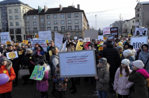 «Одно решение, 660 судеб»: в Елгаве прошел пикет в защиту 2-й основной школы