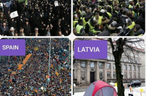 Картинка - больше тысячи слов! Как протестуют против властей в мире и в Латвии