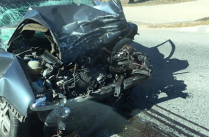 ДТП  в Стопини: грузовик снес переднюю часть легковушки