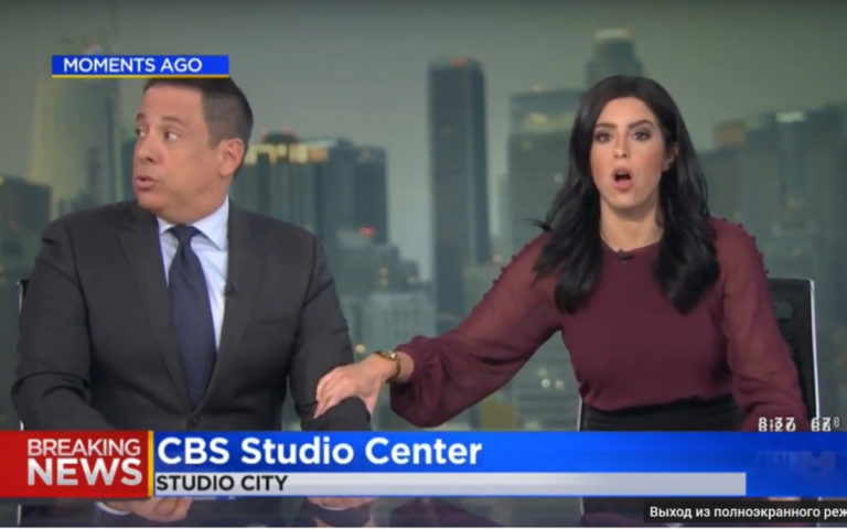 Землетрясение застало телеведущих в прямом эфире