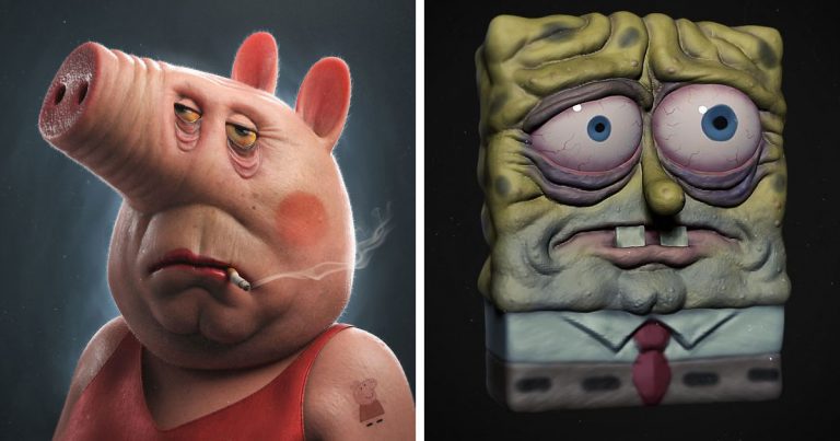17 реалистичных и потому жутковатых 3D-версий разных мультяшных персонажей