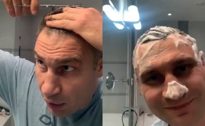 ВИДЕО: Кличко сам себя подстриг и сделал укладку на карантине