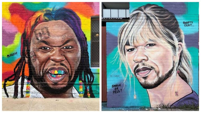 Австралийский художник-граффитист троллит рэппера 50 Cent. А может быть восхищается?!
