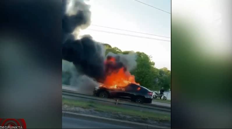 ВИДЕО: на Кипсале сгорела BMW X6