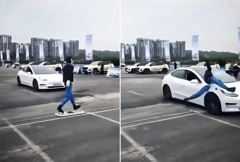 ВИДЕО: Tesla провалила тест экстренного торможения. «Пешеход» сбит