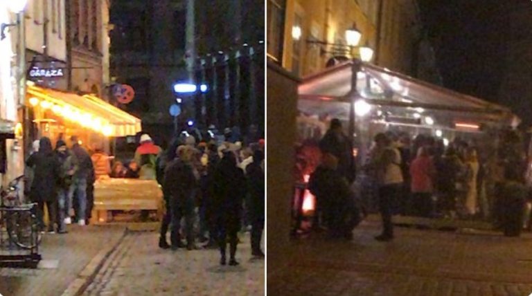 ФОТО: в разгар ЧС в Старой Риге проходит глинтвейн-вечеринка