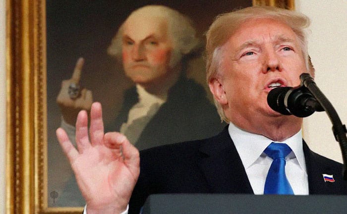 Кто-то редактирует картины на фотографиях Трампа, чтобы показать, как предшественники относятся к его президентству