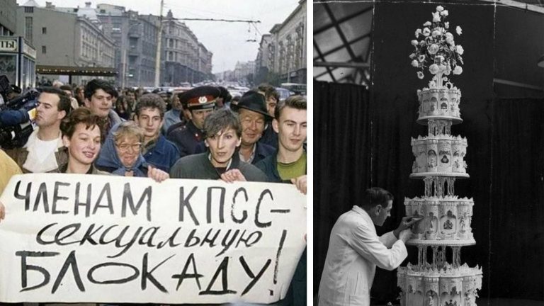Свадебный торт королевы Елизаветы II, пожелание членам КПСС и другие исторические фото