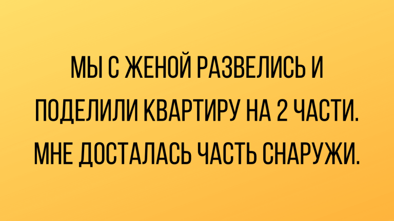 20 по-настоящему смешных анекдотов и про раздел имущества