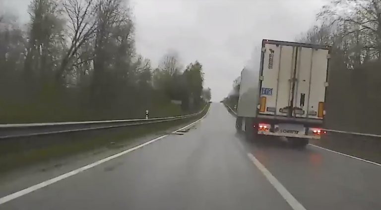 Мотало из стороны в сторону: в Видземе задержан пьяный дальнобойщик (ВИДЕО)