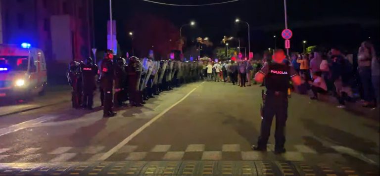 Возле Сейма Литвы — беспорядки: против протестующих применен слезоточивый газ, ранен полицейский (ВИДЕО)