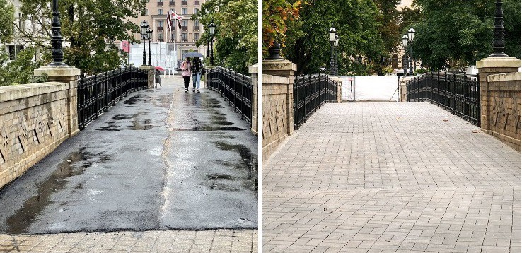 До и после: обновлен некачественно отремонтированный мостик у Национальной оперы (ФОТО)