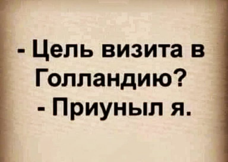 Юмор за день и визит в Голландию